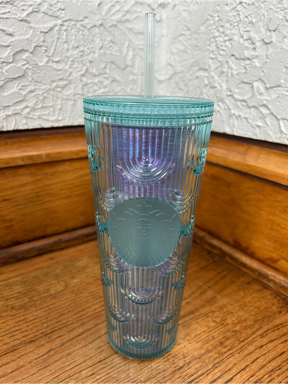 STARBUCKS 2022 Spring Green Iridescent Mermaid Core 24oz Cold Cup Tumbler Venti